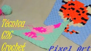 Técnica Corner to Corner en Español Crochet - Pixel Art