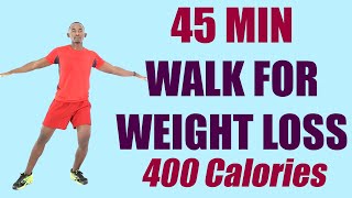45 Minute Walk at Home Workout for Weight Loss/ Indoor Walking Workout 🔥 400 Calories 🔥