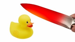 EXPERIMENT Glowing 1000 degree KNIFE VS Rubber Duck!