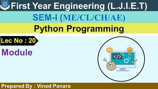 Lec-20_Module in python | Python Programming | First Year Engineering