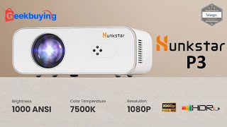 Hunkstar P3 Projector - 1000 ANSI - Native 1080P with 4K support - Android9 \u0026 Wifi \u0026 BT - Unboxing