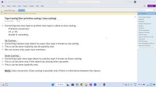Java Training OOPS - TypeCasting NonPrimitive Theory
