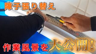 障子の張り替えはこうやってます！普段の作業の様子を大公開！【GoPro作業動画】