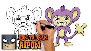 How to Draw Pokemon | Aipom | Step by Step