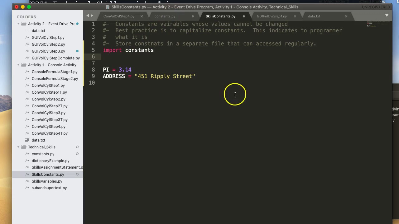 Skills Python - Constants - YouTube