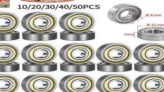 50-10pcs 608ZZ Deep Groove Ball Bearing 8x22x7mm Double Shielded Miniature High-carbon Steel Single