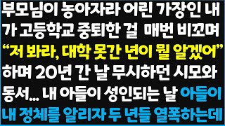 (신청사연)부모님이 농아자라 어린 가장인 내가 고등학교 중퇴한 걸 매번 비꼬며 