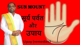 सूर्य  पर्वत और उपाय Upay (remedies) ||हस्तरेखा ज्ञान ||hast rekha basics #palmistry