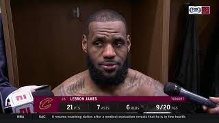 LeBron James' reaction to the Kevin Love injury after loss to Detroit