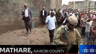 Tight Security! See President Ruto's Arrival in Mathare to Visit Flood-Stricken Families!