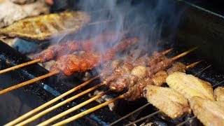 Chinese Street Food - Xinjiang Spicy BBQ grilled skewer (新疆烤羊肉串) Lamb kebab Muslim food China#8