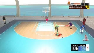 Contact dunk on big with 80 driving dunk