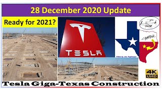 Tesla Gigafactory Texas 28 December 2020 Cyber Truck \u0026 Model Y Factory Construction Update (08:45AM)