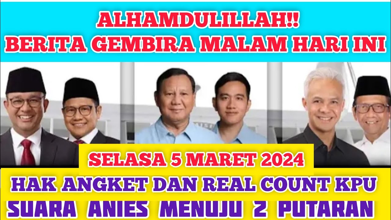 UPDATE!! Real Count KPU Hari Ini Dua Putaran Terbuka - YouTube