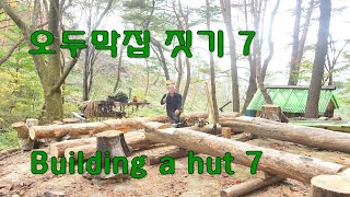 통나무로 짓는 오두막집 산속 혼자 집짓기  7 Building a Wooden Wooden Dipper 7