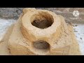 how to make clay stove_পাইপ ছাড়া মাটির উনুন তৈরি_diy mud kitchen। pihu priya kitchen viral chulha