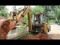 excavator at work jcb 3cx backhoe digging trench best construction equipment working building road