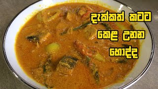 කටට කෙළ උනන කට්ට කරවල හොද්ද - katta karawala hodda | karawala curry | karawala hodi | dry fish curry