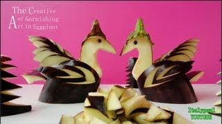 Art In Eggplant Swan Bird | Vegetable Carving Garnish | Italypaul.co.uk