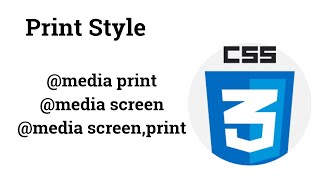 39 css print style | print style in css | @media print css example | @media screen css | CSS Course
