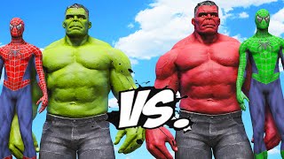 SPIDER-MAN, HULK VS RED HULK, GREEN SPIDERMAN - Epic Superheroes Battle
