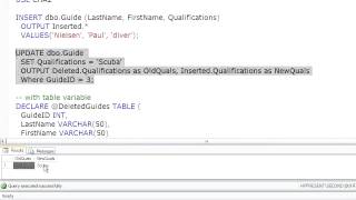 SQL Server Using the Output Clause