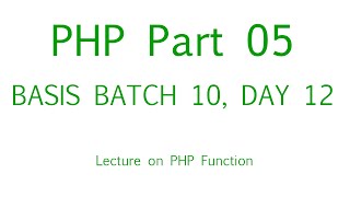 PHP Bangla Tutorial Part 05