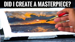 Easy Watercolor Sunset Tutorial for Beginners Step by Step ~ Satisfying Art 🎨