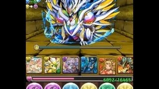 パズドラ【魔石龍の大洞窟・虹石の魔龍】麒麟・サクヤ×ホルスPT ノーコン！攻略