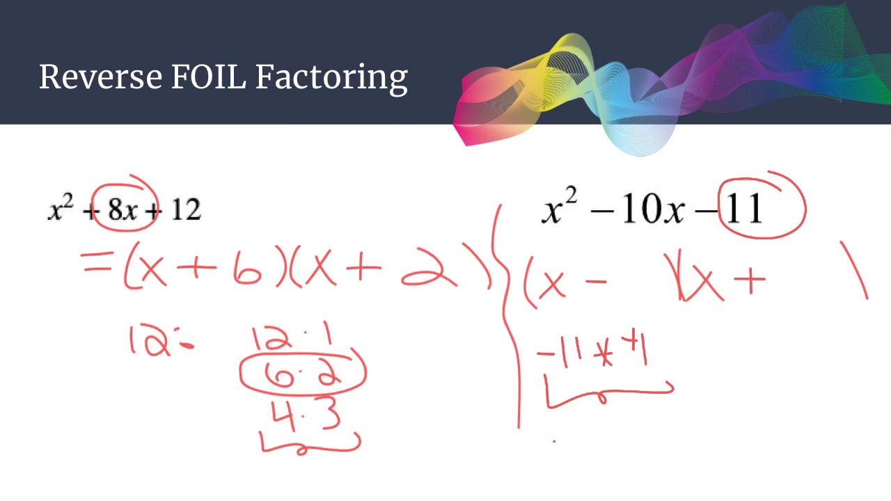 3.4 Part 1 Notes: Factoring Out Monomial And Reverse FOIL - YouTube