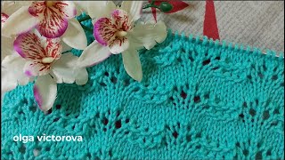 АЖУРНЫЙ ВОЛНИСТЫЙ УЗОР 1113 Узоры спицами KNITTING PATTERNS