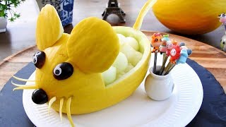 Fruit Carving Honeydew Rat | Fruits Plate Decoration