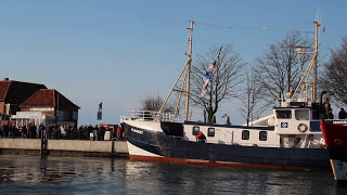 DorschTage Laboe 2013_4; MS Blauort läuft nach Dorsch-Fang im Hafen Laboe ein