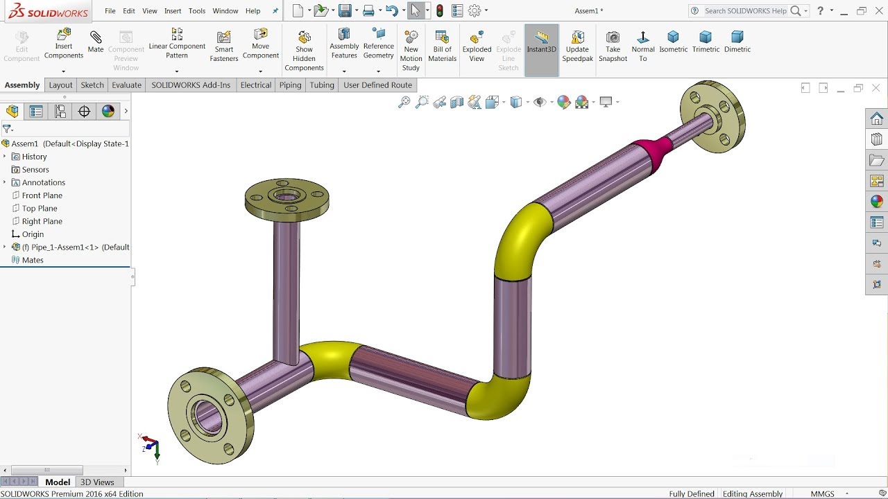 Solidworks Pipe Routing Tutorial - YouTube