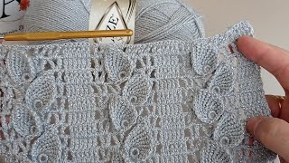 Yapımı Çok Kolay Tığ İşi Örgü Yelek Modeli kol yaka kesimi Crochet Knitting Easy Model örgü modeli