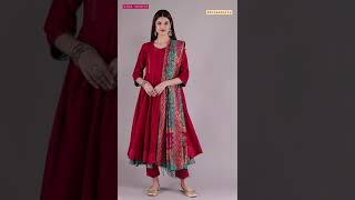 BIBA ANARKALI SUIT SET || BIBA Magenta Cotton Silk Anarkali Suit Set || #bibashorts