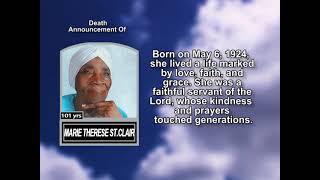 Marie Therese St.Clair ~ Short Obituary
