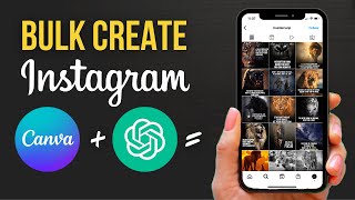 BULK CREATE 30 Instagram Posts In 10 Mins Using Canva & ChatGPT (New Canva Pro Feature)