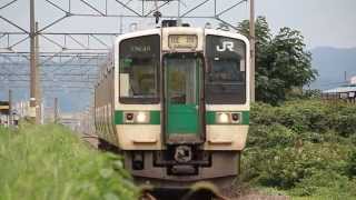 奥羽本線 719系5000番台5423M 笹木野駅到着 2015年9月6日