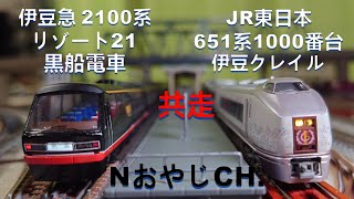 共走 伊豆急 2100系 リゾート21「黒船電車」〈MICROACE A-6275〉 JR東日本 651系1000番台「伊豆クレイル」タイプ〈KATO 10-944〉 Nゲージ