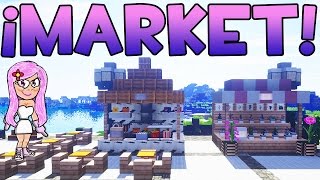 MERCADO O MARKET EN MINECRAFT Parte 1| TUTORIAL DE CONSTRUCCIONES