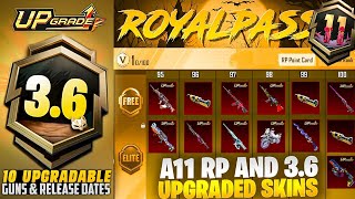 A11 Royal Pass \u0026 3.6 Update 10 Upgradable Guns | 3.6 Update Premium \u0026  All Release Dates | PUBGM