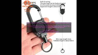 1005005276820326 1Pcs Anti theft Metal Easy to pull Buckle Rope Elastic Keychain Sporty