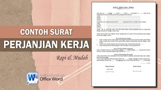 Contoh Surat Perjanjian Kerja || SPK || SURAT PERJANJIAN