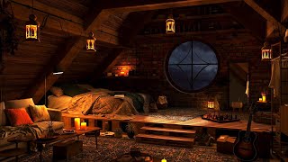 Cozy Attic Ambience | Indoor Rain Sounds with Thunderstorm for Sleeping, Study and Relaxation