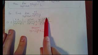 Using Squeeze Theorem to find limit of function of two variables