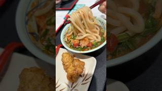 トマトチキンうどん 番茄雞肉烏龍麵! 丸龜製麵 #dinner #taiwan #FOOD #udon #noodle #yummy