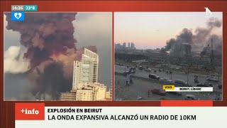 Tensión en el Líbano: impactante y masiva explosión en Beirut