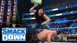 Brock Lesnar pummels Theory with the Money in the Bank briefcase