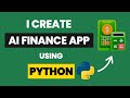I Create AI Finance Tracker App in 2 Min Using Python and Machine Learning & Python Projects 
